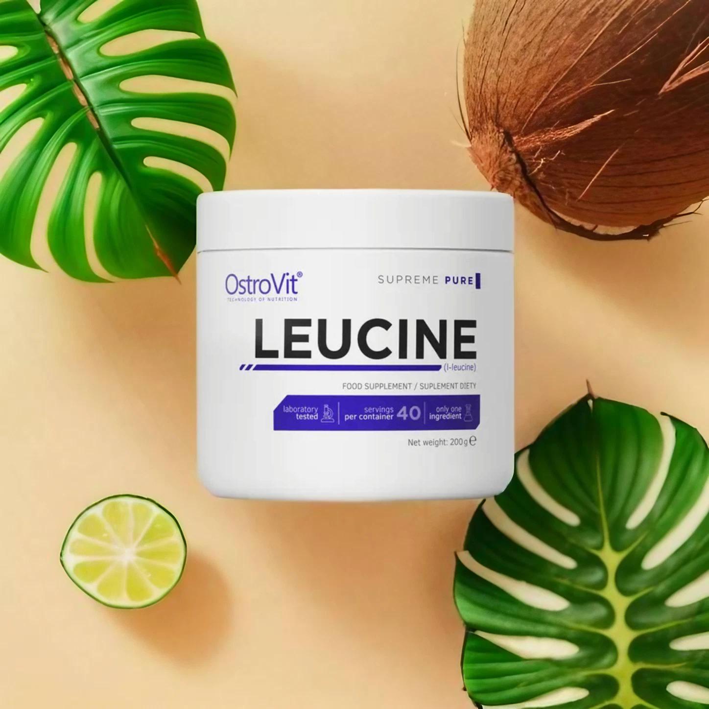 Pot de leucine en poudre