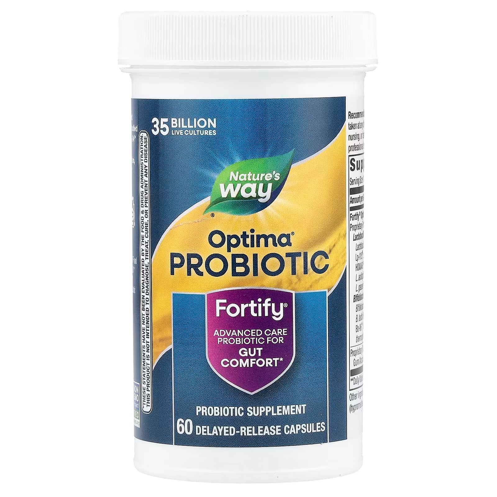 Probiotique Optima®, Fortify®, Confort intestinal, 35 milliards