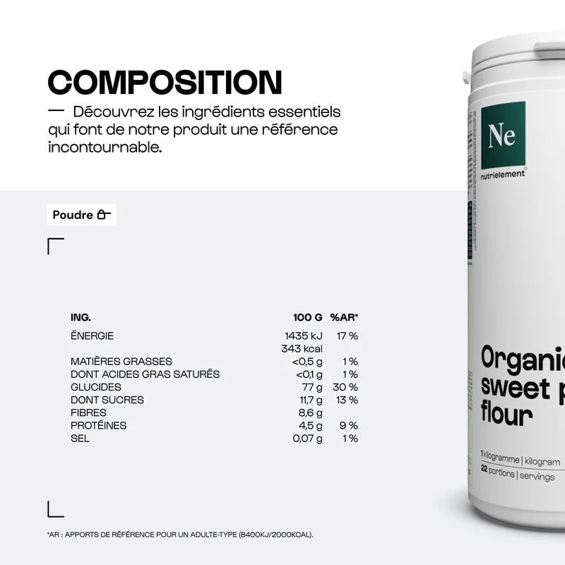 Farine de patate douce blanche biologique