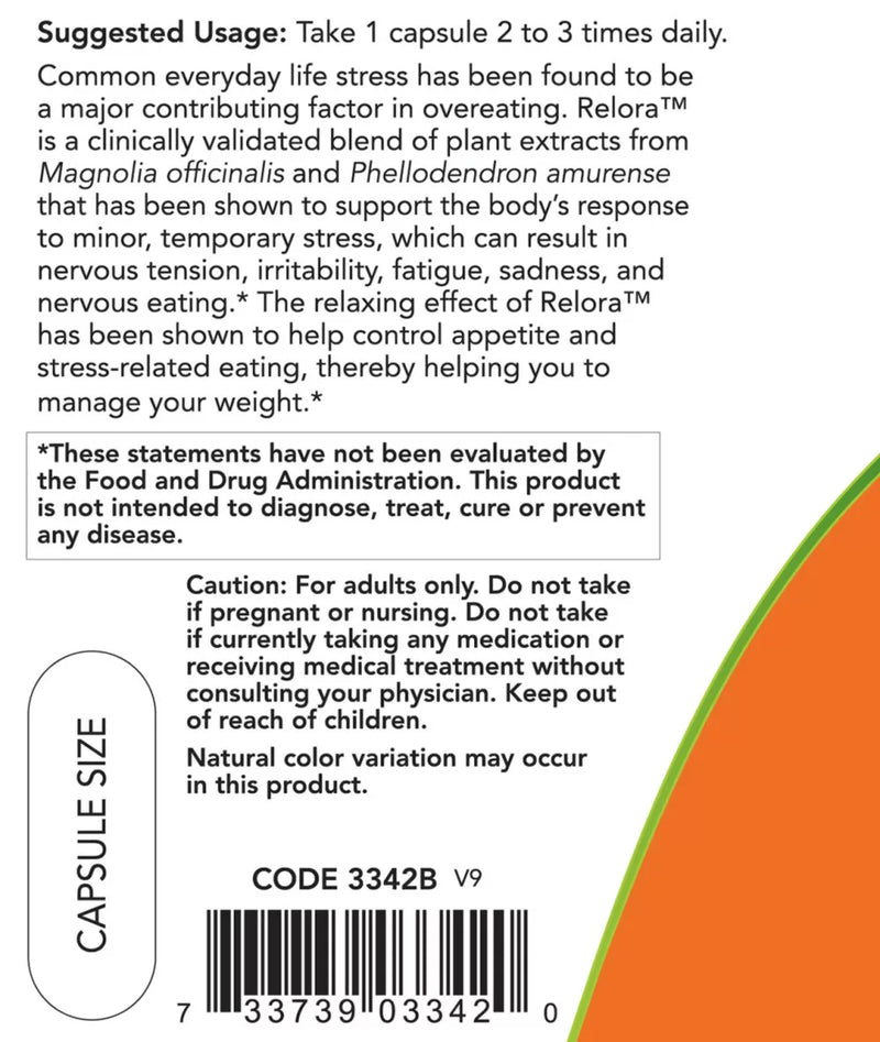 Relora® 300 mg Now Foods – 60 Gélules végétales
