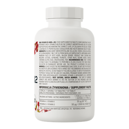 Vitamine D3 4000 IU + K2 100Cp.