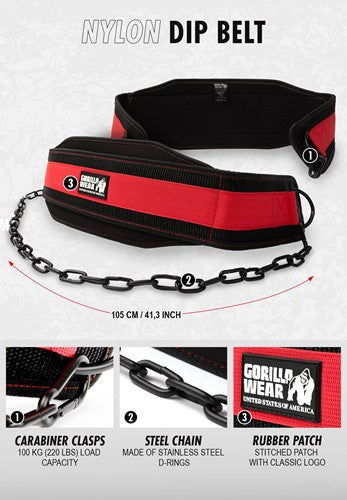 Ceinture de dips avec chaine 100kg