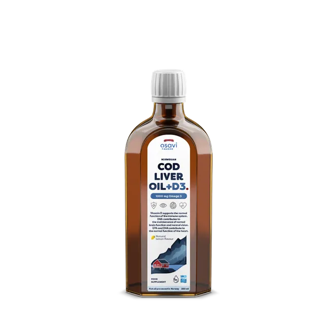Norwegian Cod Liver Oil + D3, 1000 mg Omega 3