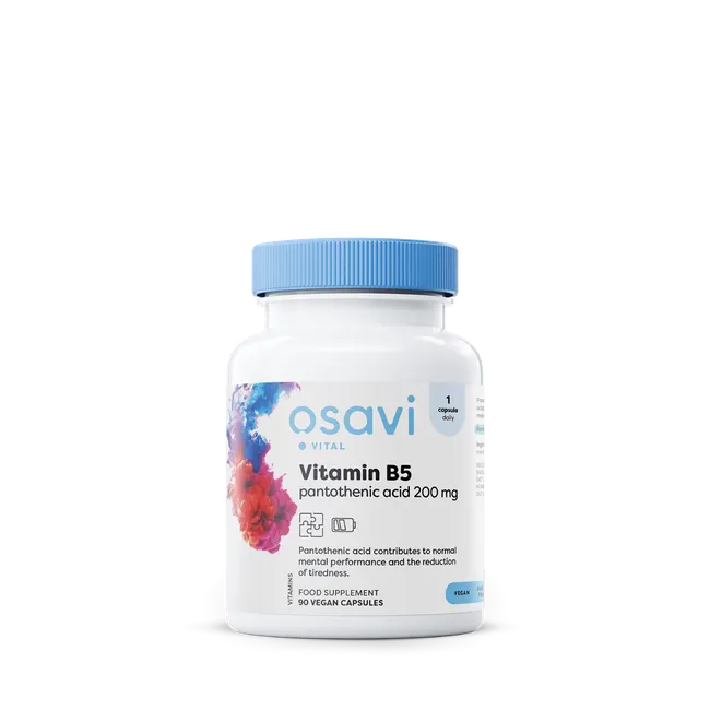 Vitamin B5, pantothenic acid, 200 mg