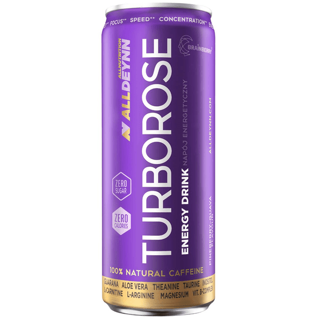 Alldeynn Turborose Energy Drink 330 ml – fraise blanche et goyave