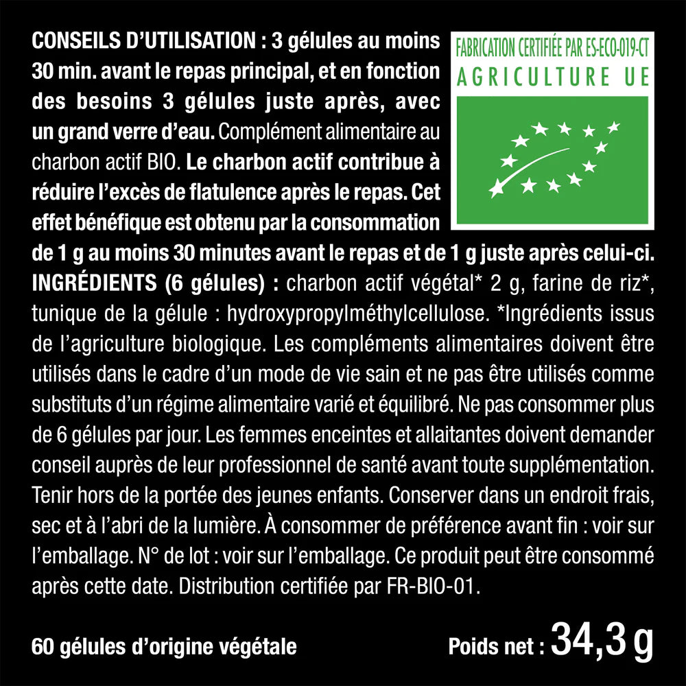 Charbon Actif Végétal Bio