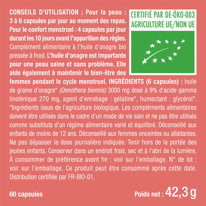 Huile d'Onagre Bio 3000mg