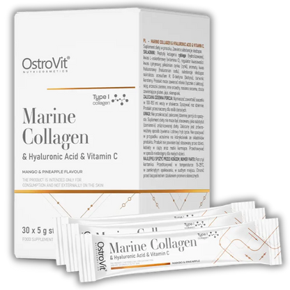 Collagène Marin + Acide Hyaluronique + Vitamine C,   32.99,  Mangue-avec-Ananas-30-x-Sachet-de-5-g,  OstroVit,  Active Life