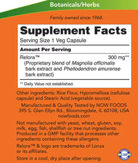 Relora® 300 mg Now Foods – 60 Gélules végétales
