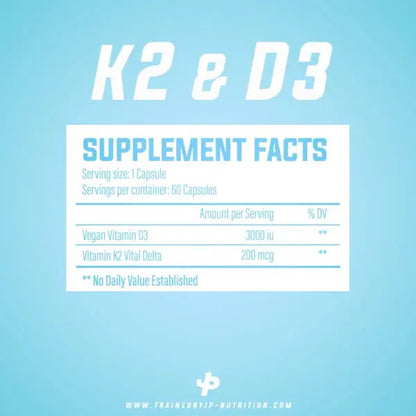 Vitamines D3 & K2 60Cp.,   ,  ,  Trained by JP Nutrition,  Active Life