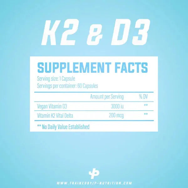 Vitamines D3 & K2 60Cp.,   ,  ,  Trained by JP Nutrition,  Active Life