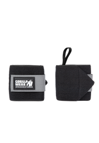 Bandes de poignet Gorilla Wear Wrist Wraps BASIC noir et gris