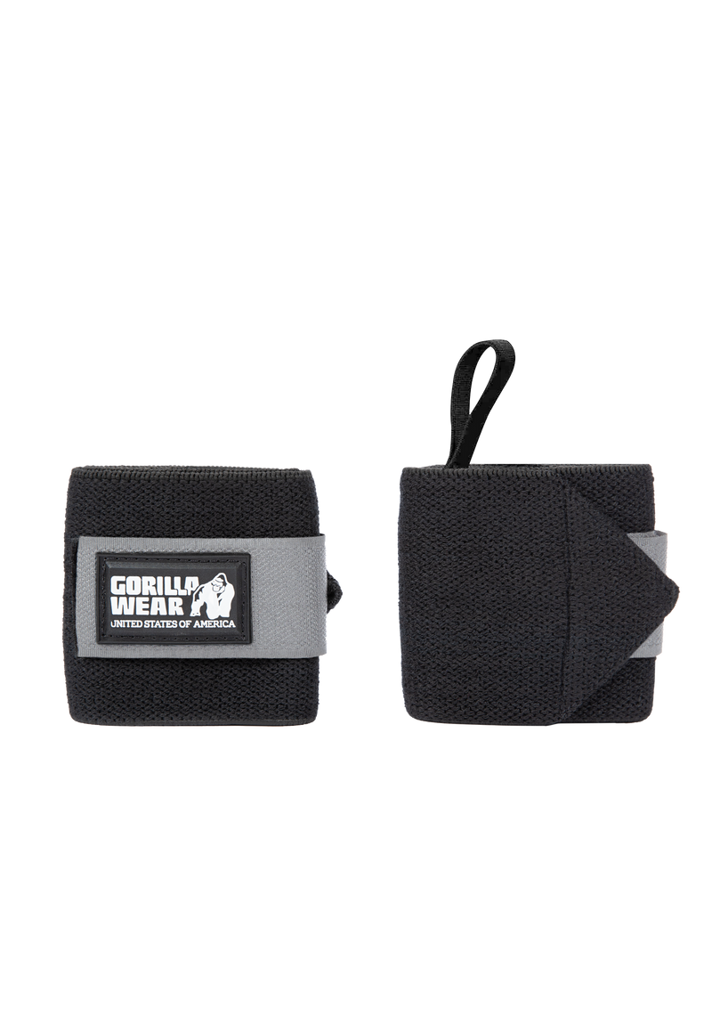 Bandes de poignet Gorilla Wear Wrist Wraps BASIC noir et gris