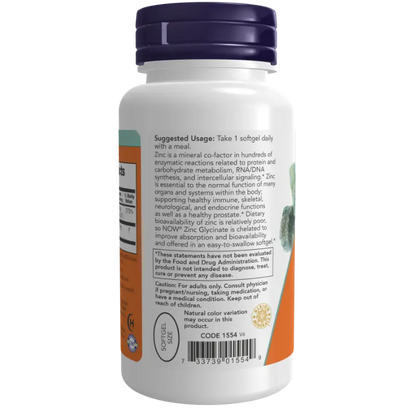 Zinc Glycinate - 30mg,   ,  ,  Now Foods,  Active Life