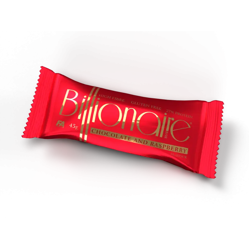 Billionaire Barre protéinée 45g,   2.49,  Chocolate-and-Raspberry-45-g,  Billionaire,  Active Life