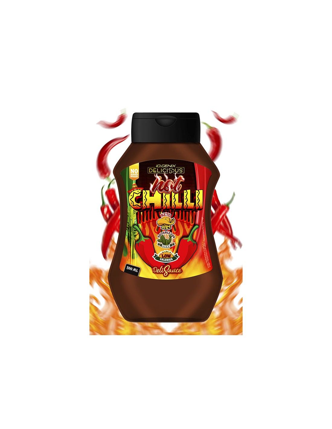 DeliSauces zero calories 500ml,   7.90,  Hot-Chilli,  IO.Genix,  Active Life