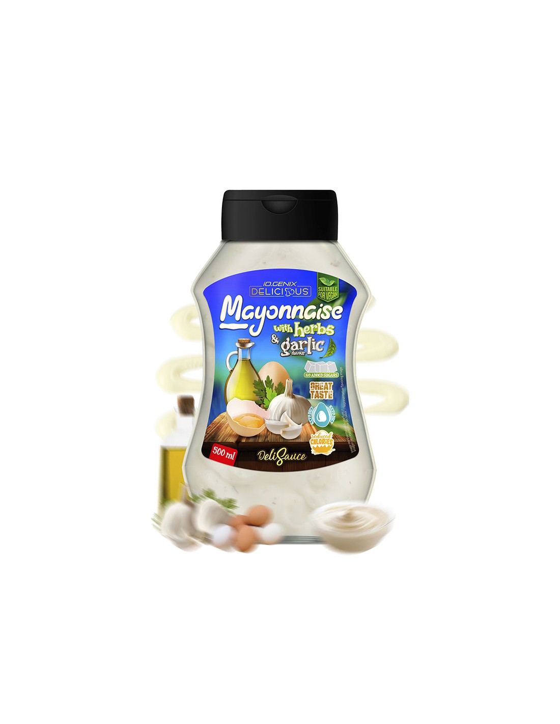 DeliSauces Zero Calories - SALÉ,   7.90,  500-ml-Mayonnaise-with-Herbs,  IO.Genix,  Active Life