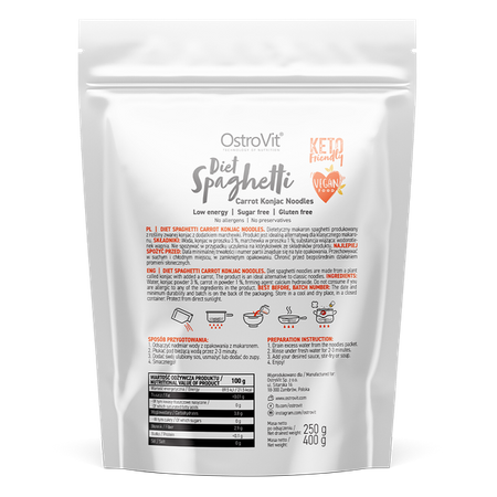 Diet Spaghetti carot konjac noodles