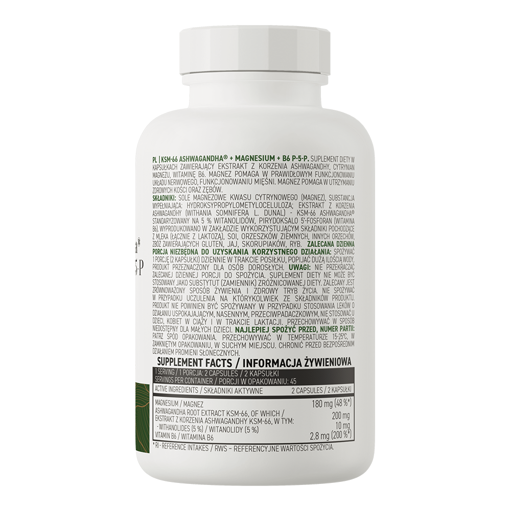 KSM-66 Ashwagandha® + Magnésium + B6 P-5-P