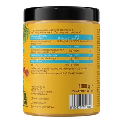 Beurre de Cacahuètes naturel 1000g,   ,  ,  OstroVit,  Active Life