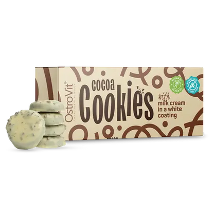 Cookies sans sucre 128g,   3.99,  128-g-Cacao-avec-crème-de-lait-dans-un-glaçage-bla,  OstroVit,  Active Life