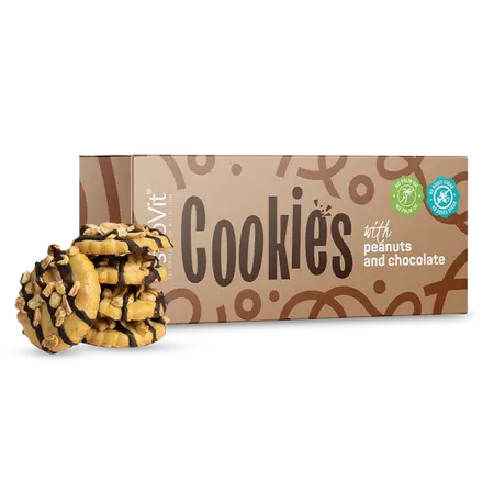 Cookies sans sucre 128g,   3.99,  128-g-Cacahuètes-au-chocolat,  OstroVit,  Active Life