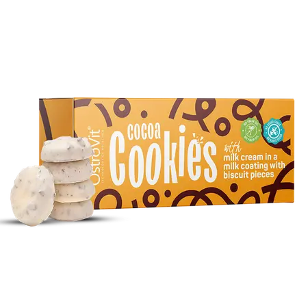 Cookies sans sucre 128g,   3.99,  128-g-Cacao-avec-du-glaçage-blanc-avec-des-morceau,  OstroVit,  Active Life