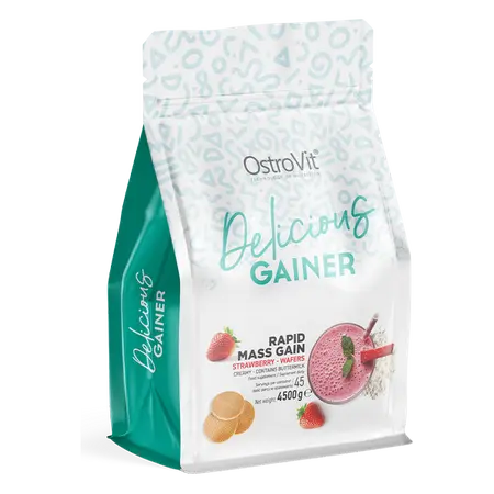 Delicious Gainer,   54.99,  4500-g-Gaufres-à-la-fraise,  OstroVit,  Active Life