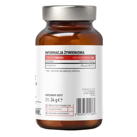 Vitamine B12 à sucer 360Cp.,   ,  ,  OstroVit,  Active Life