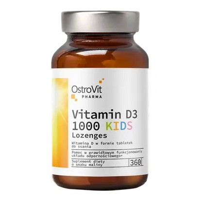 Vitamine D3 Kids à sucer 360Cp.,   9.99,  360-Comprimés-Framboise,  OstroVit Pharma,  Active Life