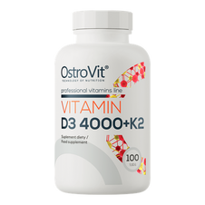 Vitamine D3 4000 IU + K2 100Cp.