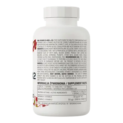 Vitamine D3 4000 IU + K2 100Cp.,   ,  ,  OstroVit,  Active Life