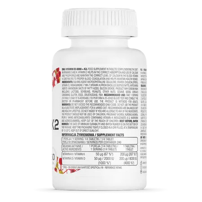 Vitamine D3 8000 U.I. + K2 60Cp.,   ,  ,  OstroVit,  Active Life