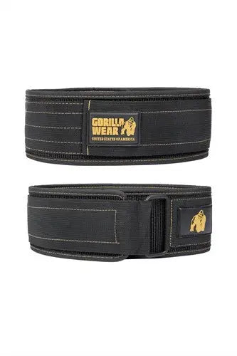 Ceinture de force 4 inch,   29.99,  L-XL-Black-Gold,  Gorilla Wear,  Active Life