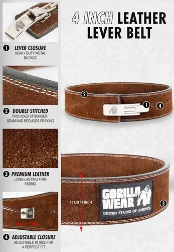 Ceinture de force 4 inch avec boucle métallique,   ,  ,  Gorilla Wear,  Active Life