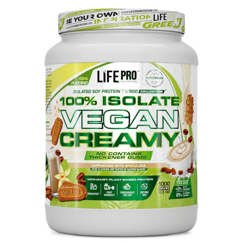 Isolate Vegan Creamy 1000g,   29.90,  1000-g-CAPUCCINO-WITH-SPECULOOS,  LifePro,  Active Life