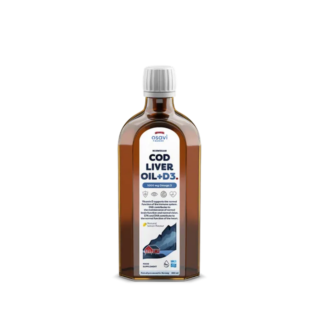 Norwegian Cod Liver Oil + D3, 1000 mg Omega 3