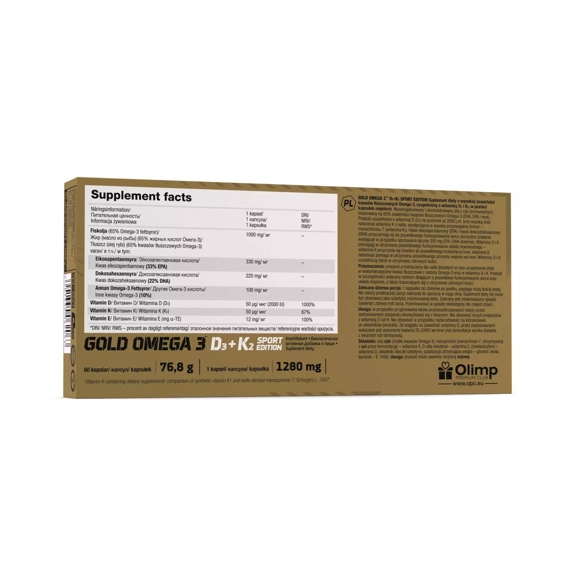 Gold Omega 3™ D3+K2 Sport Edition
