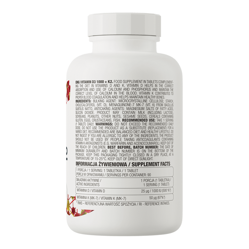Vitamin D3 1000 IU + K2