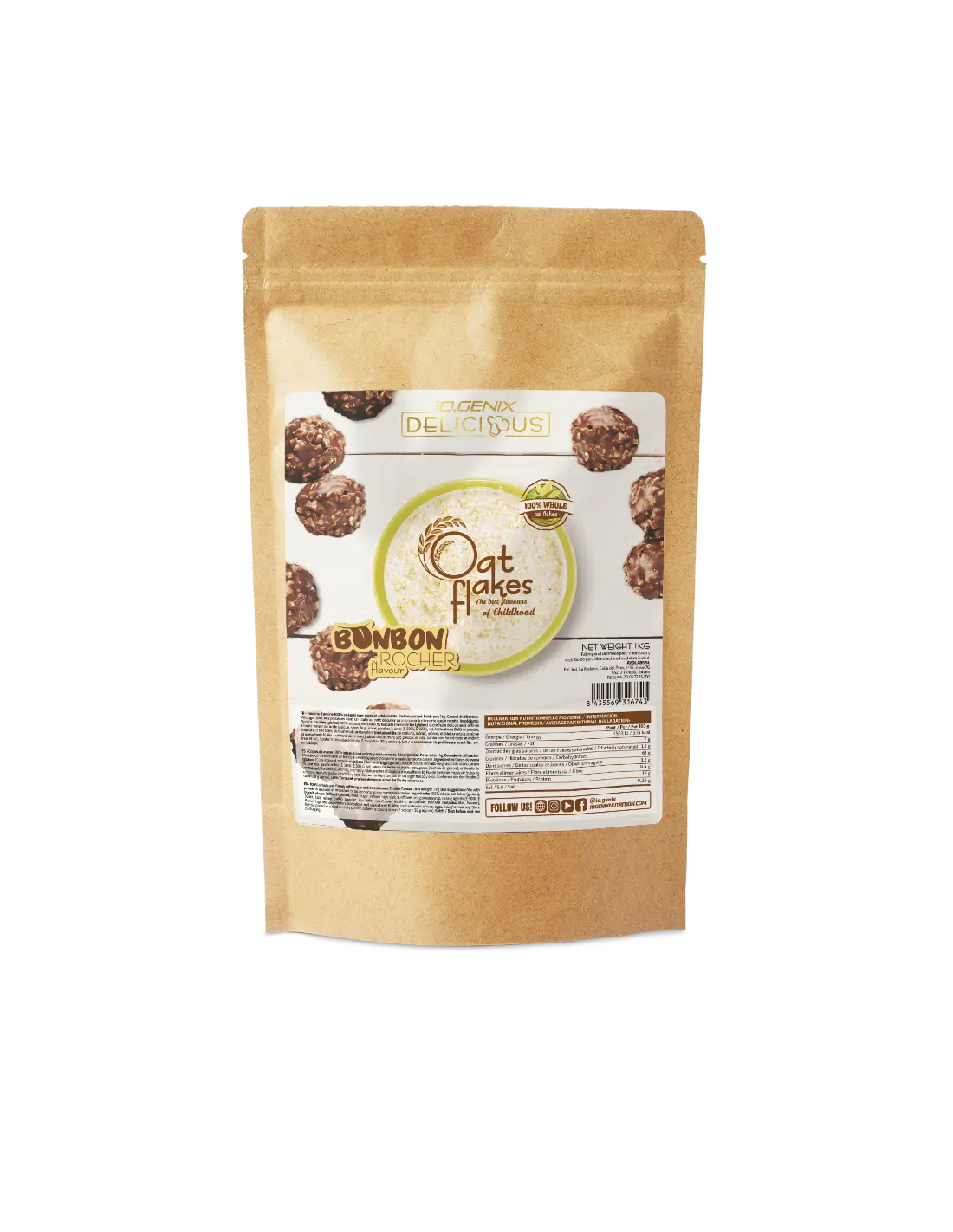 Flocons d'Avoine 1kg,   7.99,  1000-g-Bombón-Rocher,  IO.Genix,  Active Life