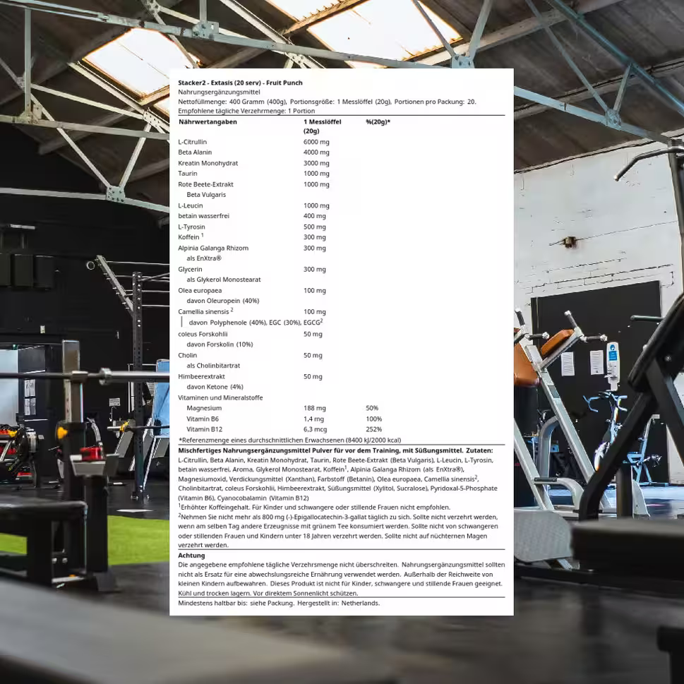 Extasis, Pre-Workout