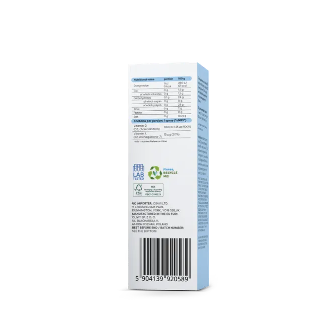 Vitamin D3 + K2 - 25 ml oral spray